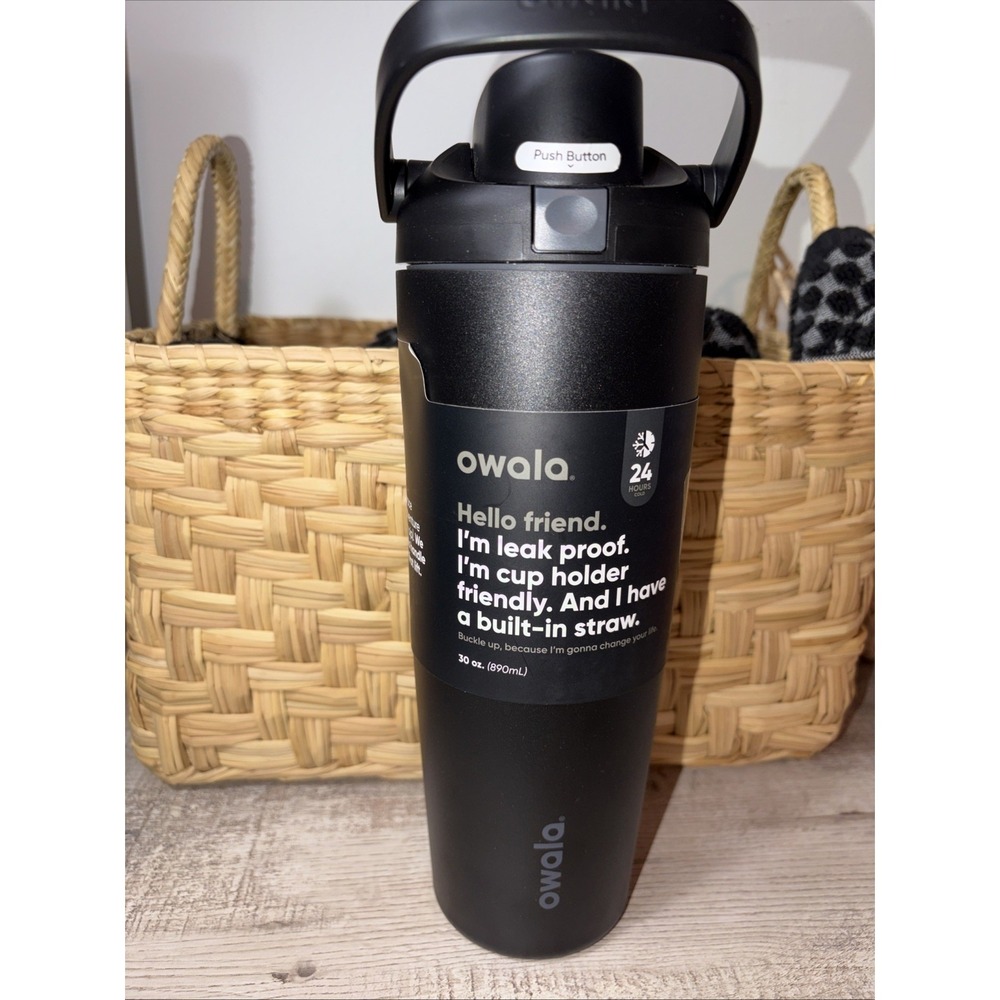 NEW WITH TAGS Owala FreeSip Sway - Stainless Steel - 30oz Black‎ Very, Very Dark